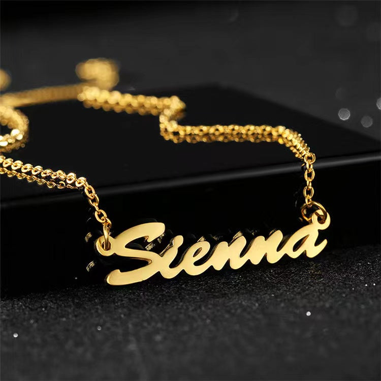 Custom Made 18K Gold Plated Sterling Silver Name Necklace